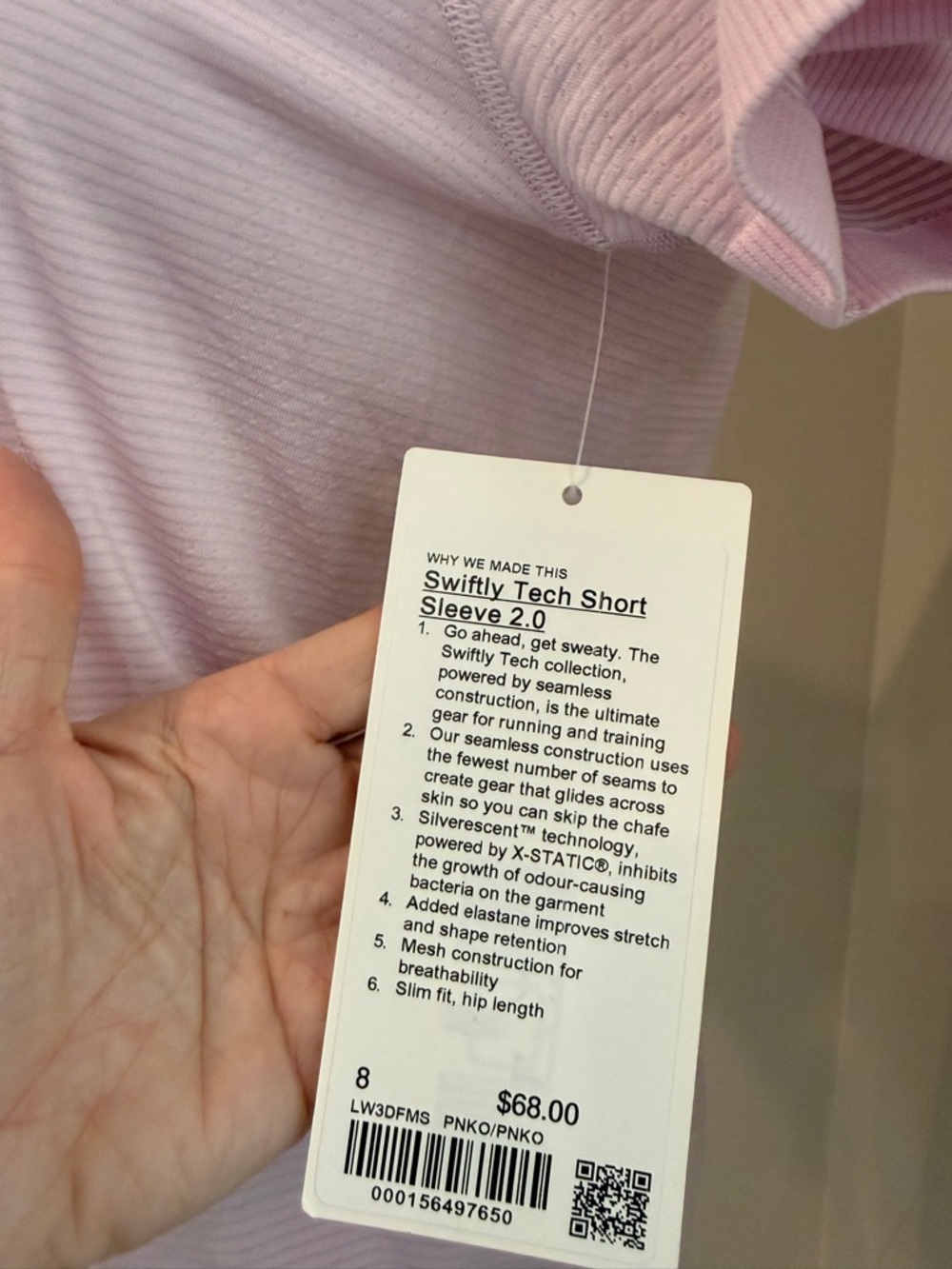 lululemon athletica Swiftly Tech Short Sleeve 2.0 in Light Pink Organza - Picture 2 of 5